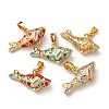 Brass Enamel Pendants KK-K305-01G-2