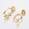 Brass Micro Pave Cubic Zirconia Pendant Pinch Bails X-ZIRC-G129-10G-2