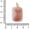Natural Strawberry Quartz Faceted Pendants G-B186-01G-05-3