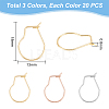 304 Stainless Steel Hoop Earring Findings Kidney Ear Wires STAS-UN0012-43-4