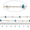 Synthetic Turquoise & Glass Beads Link Chains CHS-K021-04G-3