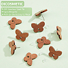 DICOSMETIC 20 Pairs Walnut Wood Stud Earring Findings WOOD-DC0001-02-4