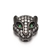 Rack Plating Brass Micro Pave Cubic Zirconia Leopard Hollow Beads ZIRC-I012-18B-RS-1