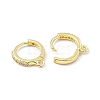 Brass Micro Pave Cubic Zirconia Hoop Earring Findings KK-P224-03G-2
