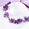 Adjustable Natural Amethyst Braided Bead Bracelets for Women BJEW-U035-02F-2