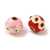 Brass Enamel Beads KK-R162-058G-2