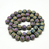 Electroplate Natural Lava Rock Beads Strands G-T058-03E-6MM-2