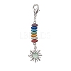 Sun Alloy & Cat Eye Pendant Decoration HJEW-JM01593-01-1