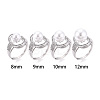 Oval Brass Micro Pave Clear Cubic Zirconia Adjustable Ring Settings KK-T076-69P-4