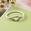 Braided Imitation Cowhide Leather Cord Bracelets for Couple BJEW-JB06443-50