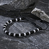 Bohemian Style Natural White and Black Stone Heishi Braided Beaded Bracelets WB1907-2