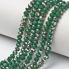 Electroplate Opaque Solid Color Glass Beads Strands EGLA-A034-P4mm-K14-1