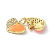 Eco-Friendly Brass Micro Pave Clear Cubic Zirconia Enamel Pendants ZIRC-C021-45G-07-2
