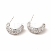 Rack Plating Brass Micro Pave Cubic Zirconia Stud Earrings for Women EJEW-H091-16P-1