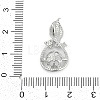 Brass Micro Pave Clear Cubic Zirconia European Dangle Charms Bails KK-Q026-14P-3