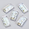 Embossed Glass Rhinestone Pendants GLAA-J101-07B-001SI-1