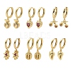 Brass Cubic Zirconia Hoop Earrings EJEW-Q015-01G-2