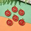 Golden Plated Alloy Enamel Charms ENAM-S118-03S-5