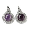 Natural Amethyst with Clear Cubic Zirconia Pendants G-G133-01P-19-1