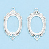 Zinc Alloy Link Cabochon Settings PALLOY-WH0001-35S-2
