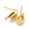 Brass Micro Pave Cubic Zirconia Stud Earring Findings KK-P263-19KCG-2