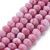 Opaque Baking Painted Crackle Glass Beads Strands EGLA-S174-20-2