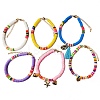 Starfish & Shell & Cross & Heart & Tassel Charm Bracelets & Ankles Set for Teen Girl Women SJEW-SW00001-2