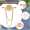 2Pcs Helm Zinc Alloy Hanging Chain Brooches with Crystal Rhinestone FIND-GF0006-83G-6
