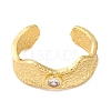 Rack Plating Brass Cubic Zirconia Open Cuff Rings for Women RJEW-S242-12G-2