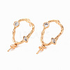 Brass Micro Pave Clear Cubic Zirconia Earring Findings KK-T062-210G-NF-1