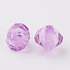 Faceted Bicone Transparent Acrylic Beads LS-DBB6mm-75-2