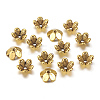 Tibetan Style Flower Alloy Bead Caps X-TIBEP-S192-AG-RS-1