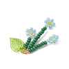 Glass Seed Beaded Flower Pendants PALLOY-MZ01194-01-4