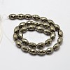 Natural Pyrite Barrel Beads Strands G-F197-04-8x12mm-2