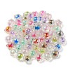 UV Plating Rainbow Iridescent Acrylic Beads X-OACR-A014-03-3