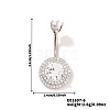 Chic Flat Round Brass Full Crystal Rhinestone Curved Barbell Belly Button Rings with Shiny Delicate Design YW9589-6-1