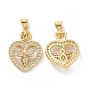 Brass Cubic Zirconia Pendants ZIRC-I062-35G-2