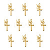 10Pcs Cross Brass Pendants PALLOY-TAC0274-2
