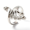 Zinc Alloy Peacock Open Cuff Ring RJEW-WH0003-04A-3