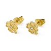 Rhinestone Clover Stud Earrings EJEW-P212-24G-01-1