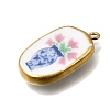 Fruit & Floral & Animals Printed Handmade Porcelain Pendants X-STAS-Z207-01G-07-2