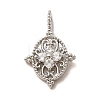 Brass Rhinestone Pendants RB-CBAFDDC-04P-1