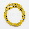 Handmade Evil Eye Lampwork Flat Round Bead Strands LAMP-L058-8mm-01-4