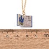 Brass Enamel Book Pendant Necklaces for Women KK-CBAF5B9-01G-07-3