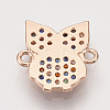 Brass Micro Pave Cubic Zirconia Links ZIRC-T006-61RG-2