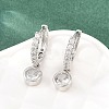 Brass Micro Pave Cubic Zirconia Hoop Dangle Earrings KK-Z166-15P-02-1