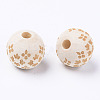 Unfinished Natural Wood European Beads WOOD-S057-023A-2