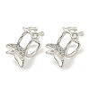 Brass Micro Pave Cubic Zirconia Cuff Earrings EJEW-C104-055P-1