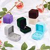 12Pcs 6 Colors Square Velvet Ring Boxes VBOX-BC0001-06-5