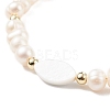 Natural Shell & Pearl Braided Bead Bracelet BJEW-JB08237-01-5